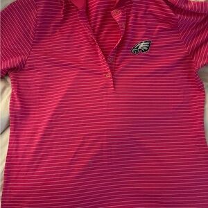 Nike Pink Striped Golf Polo